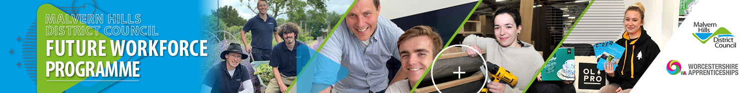 Future Workforce Programme web banner with images of successful apprentices and trainees