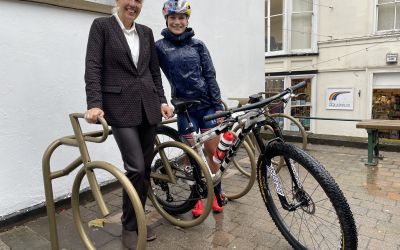 'Golden' bike rack installed to celebrate achievements of local cyclists