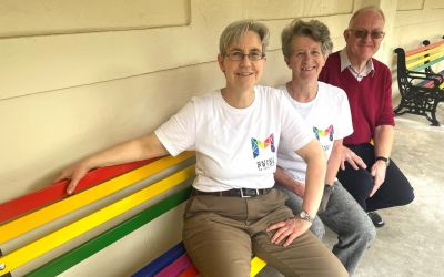 Colourful rainbow benches installed ahead of Malvern Pride event