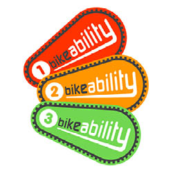 Red, yellow and green Bikeability logo