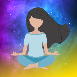 illustration of girl meditating