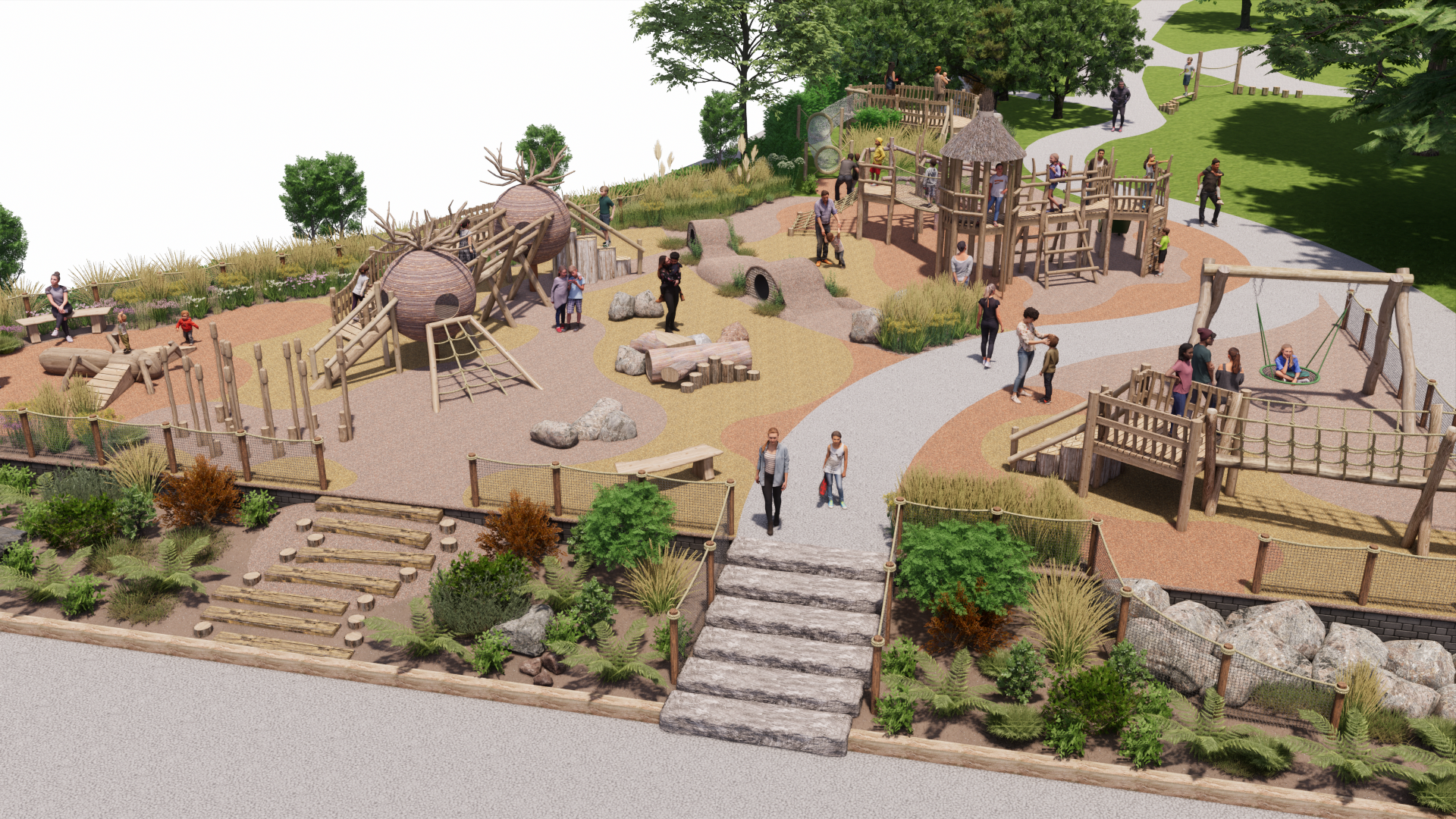 A design of the new play area at Priory Park