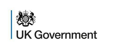 The words UK Government with an official crest above the word UK