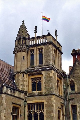 Pictured: The Pride flag at the Council House in Malvern.